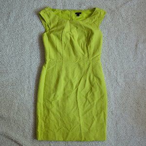 Ann Taylor Lime Green Sleeveless Pleated Dress